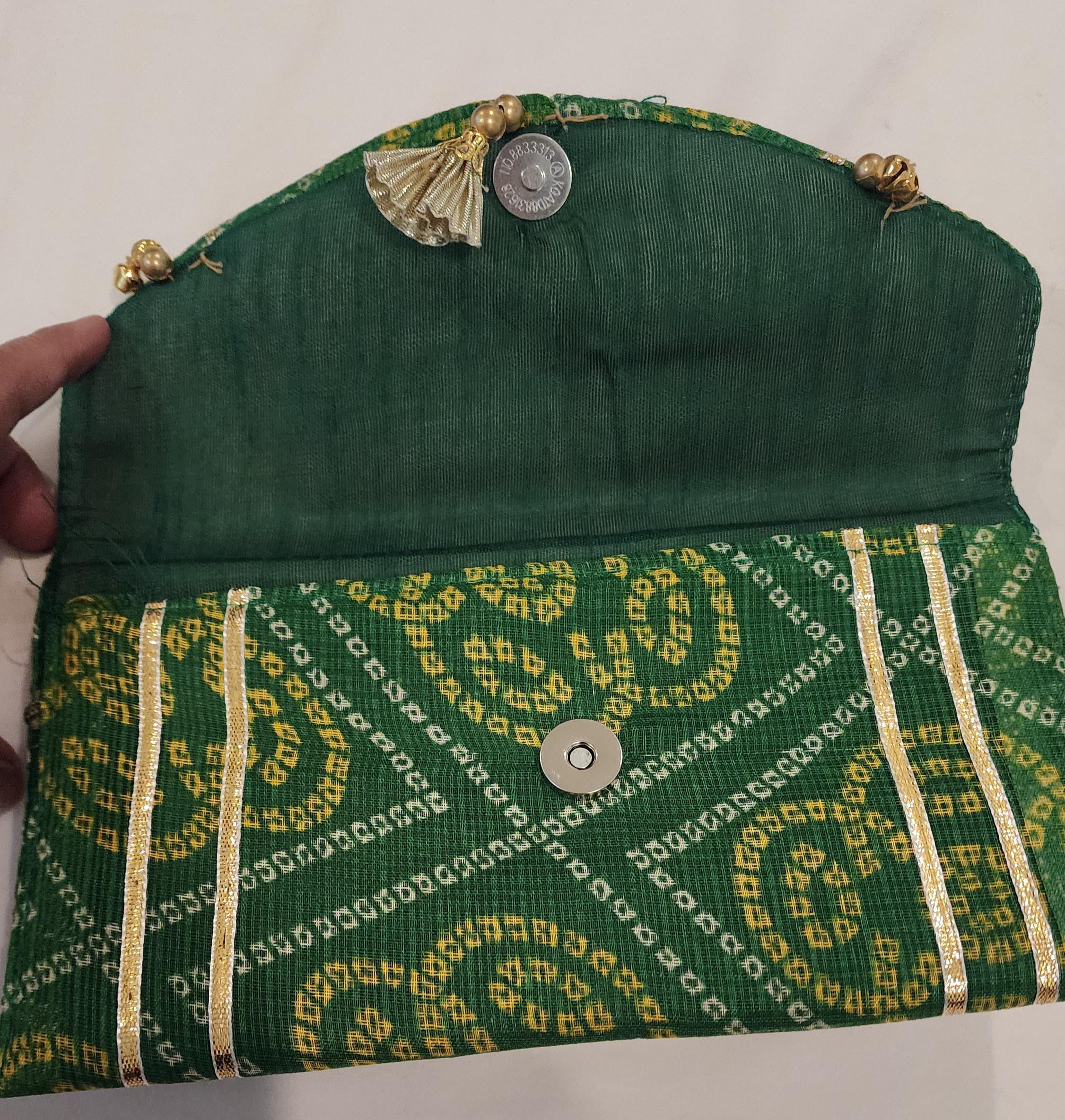 Bandhej Print Handmade Purses - Indian Wedding Favor Bags - Bulk Set of 100
