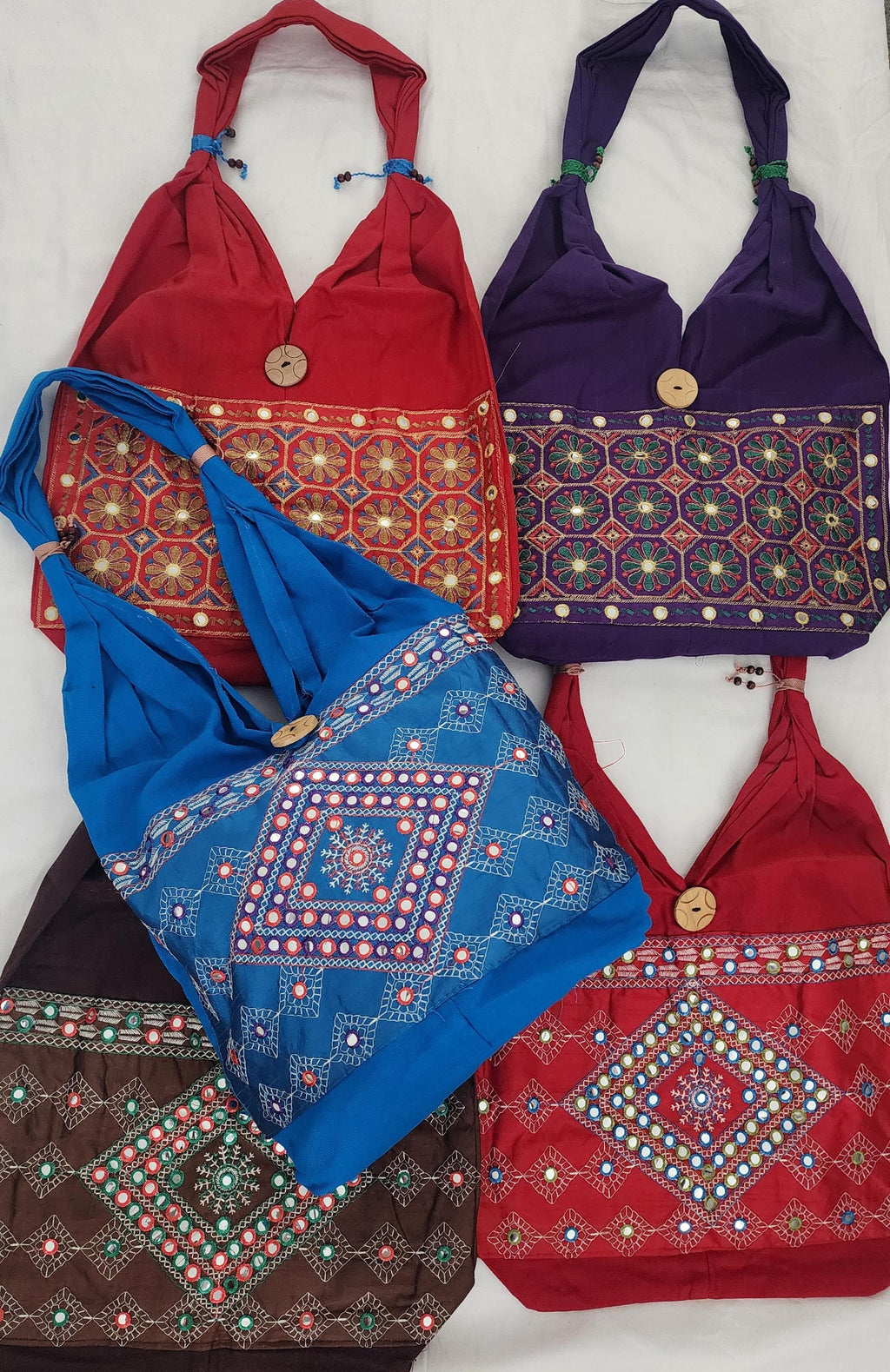 Embroidered Mirror Work Jhola Bag Crossbody.