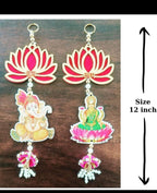Lotus Ganesh Lakshmi Hanging: Diwali Mandir Decor.