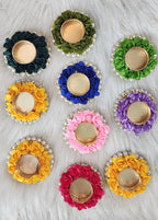 Floral Tea Light Holder: Diwali Pooja Decoration, Wedding Favor