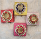 Ganesa Laxmi Tea Light Holder Box: Diwali Wedding Favor Return Gift