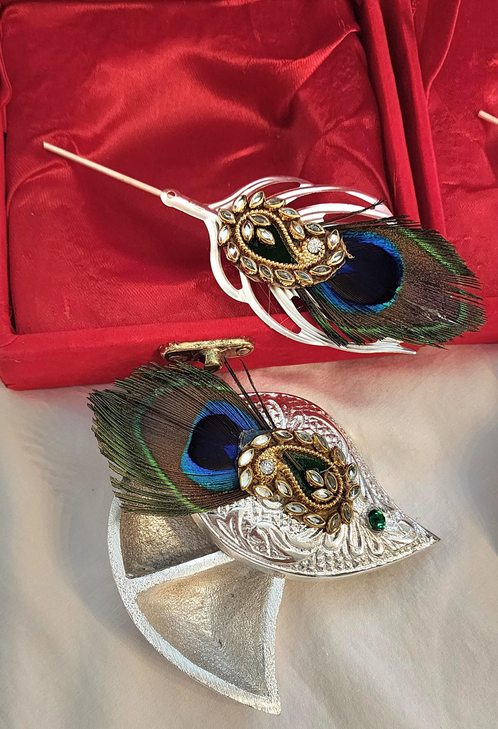 Handmade German Silver Haldi Kumkum Holder: Chopra Box, Puja Gift