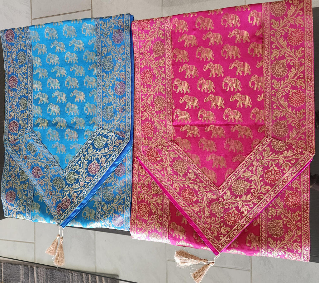 Silk Cheesecloth Table Runner: Bohemian Dining Decor - 14x75