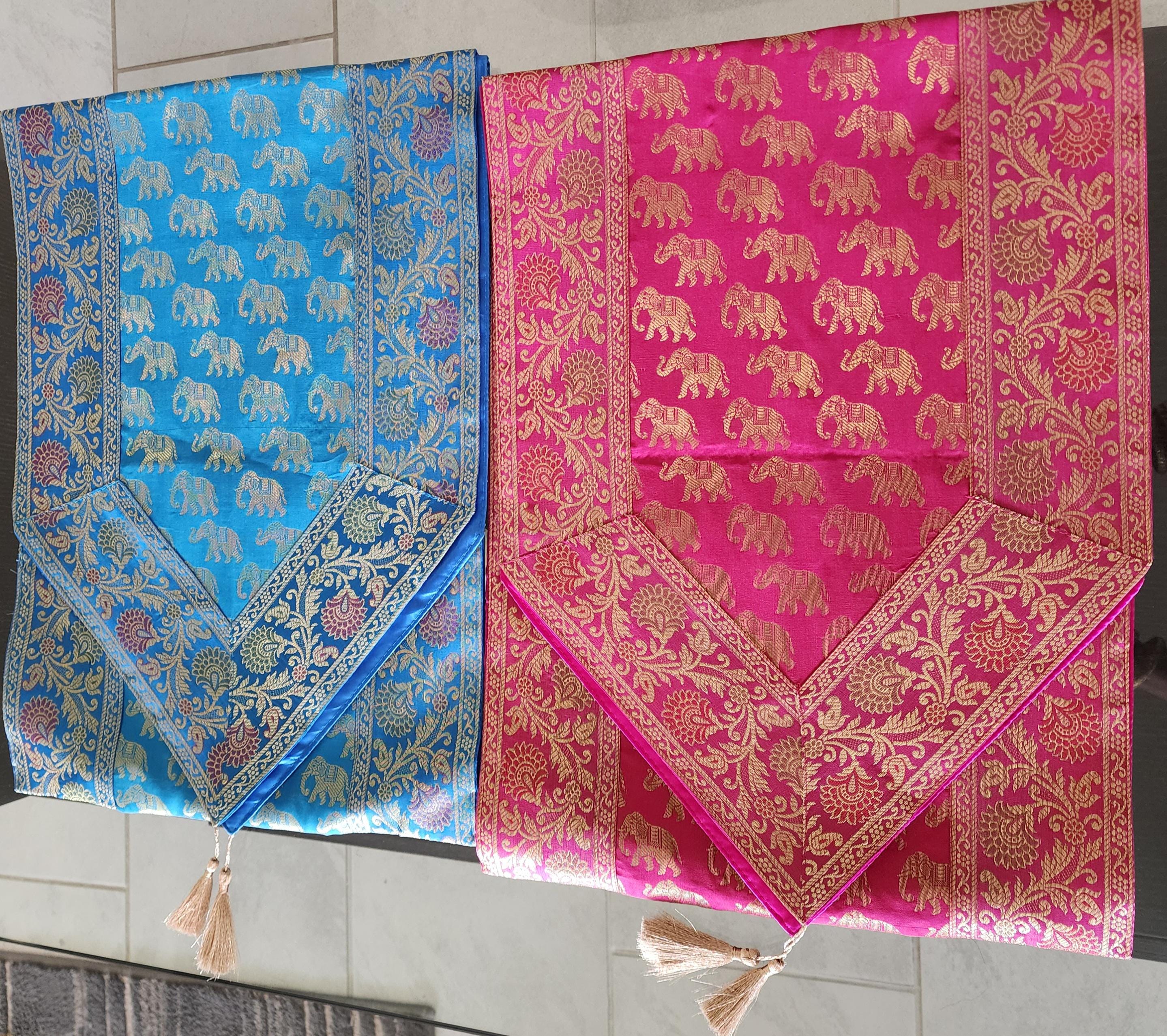 Silk Cheesecloth Table Runner: Bohemian Dining Decor - 14x75