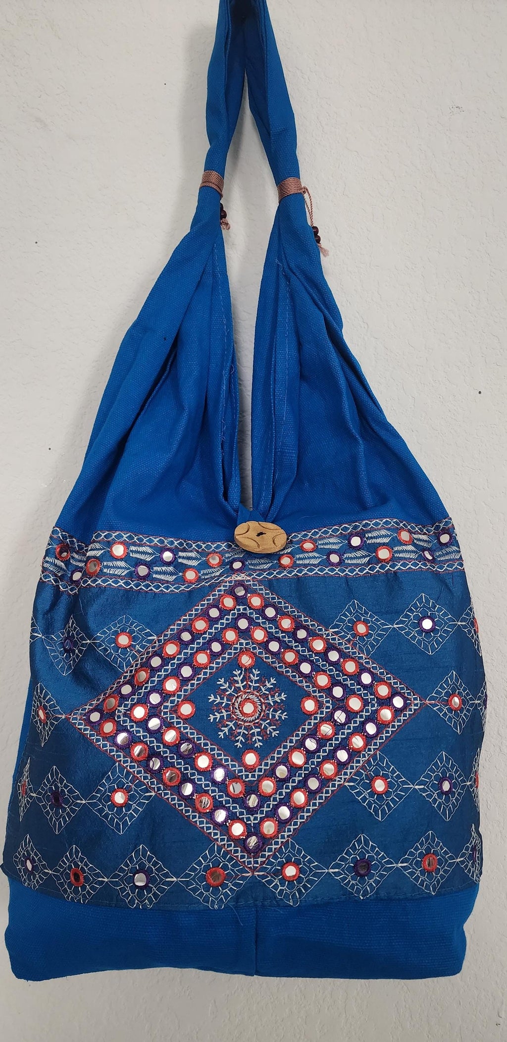 Embroidered Mirror Work Jhola Bag Crossbody.