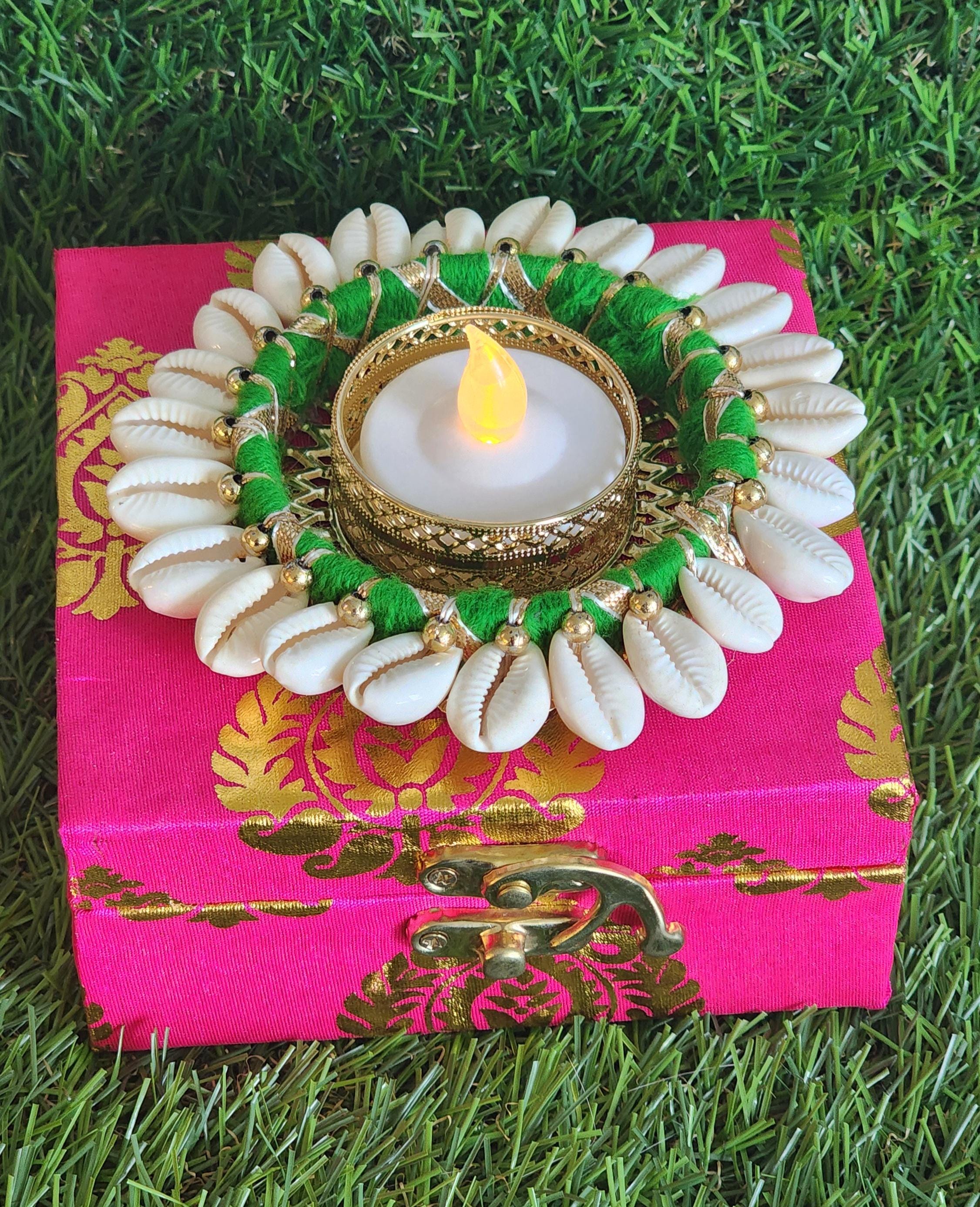 Ganesha Tea Light Favor Box: Diwali, Wedding, Pooja Decor