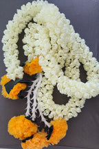 Mogra & Marigold Artificial Garland: Haldi Mehndi Diwali Decor (5 ft)