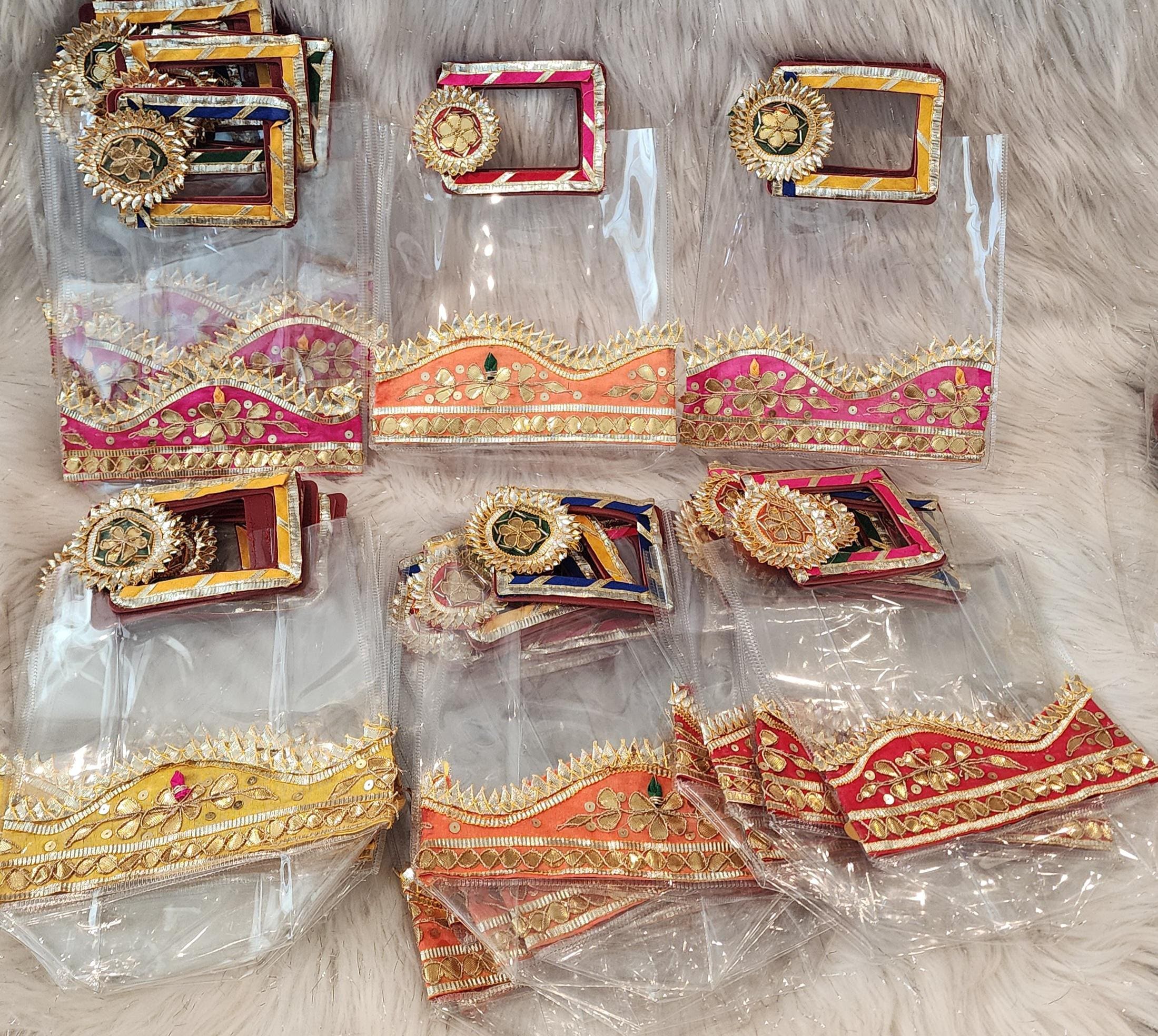 Handcrafted Gotapati Transparent Gift Bag: Pooja Favor, Wedding, Christmas gift.