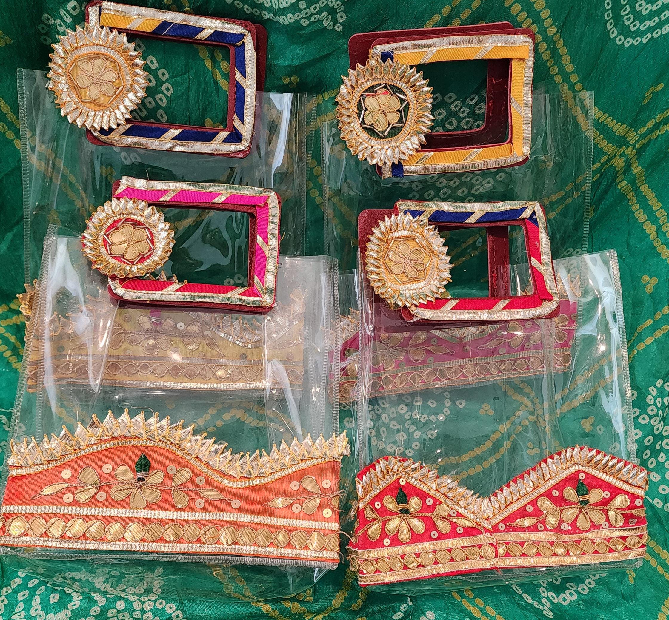 Handcrafted Gotapati Transparent Gift Bag: Pooja Favor, Wedding, Christmas gift.